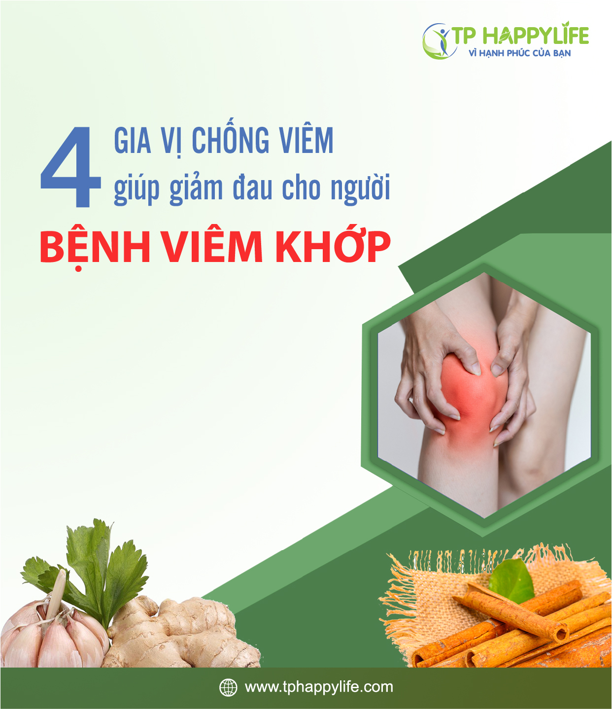 4 gia vị chống viêm giúp giảm đau cho người bệnh viêm khớp