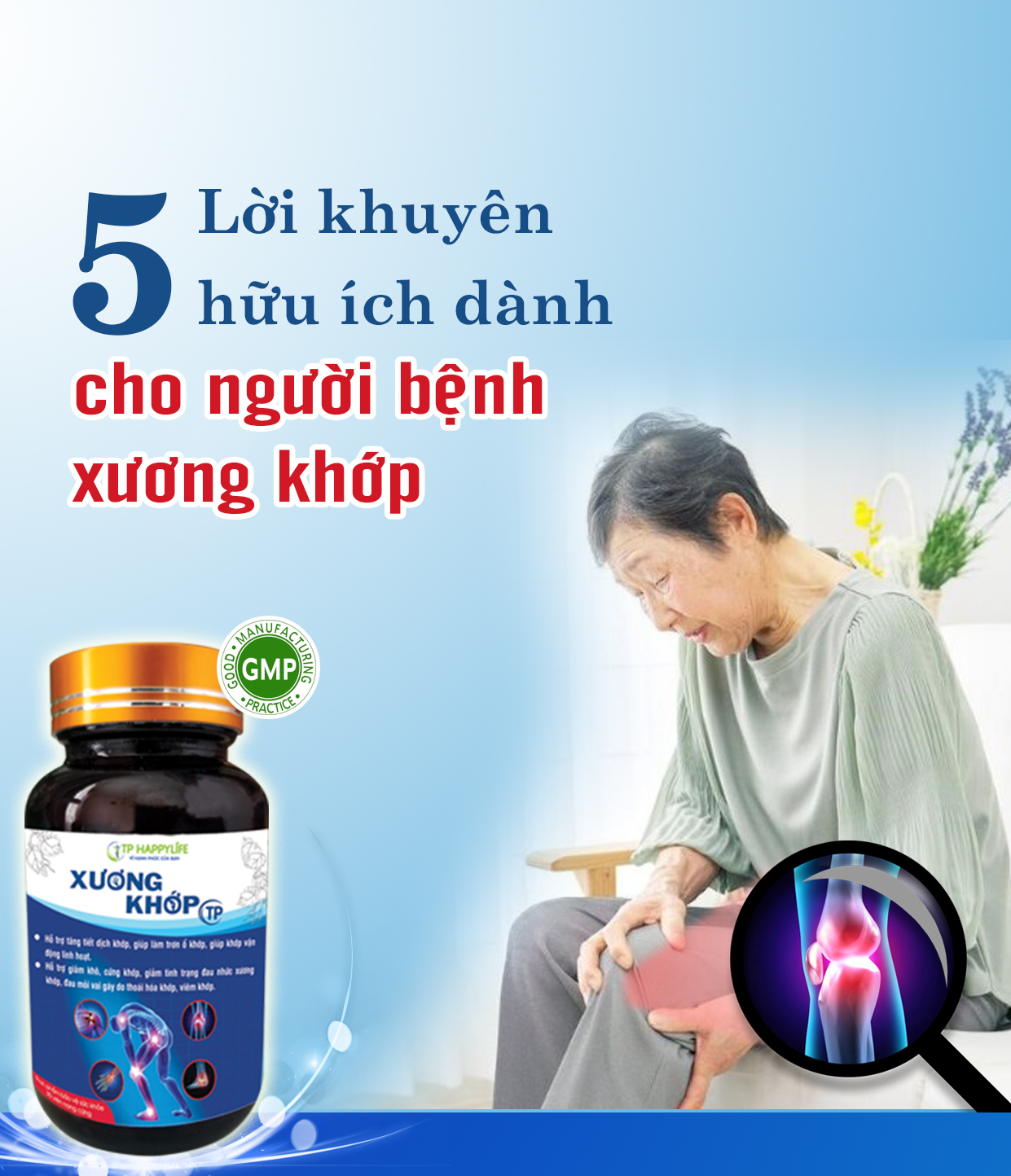 5 lời khuyên hữu ích dành cho người bệnh xương khớp