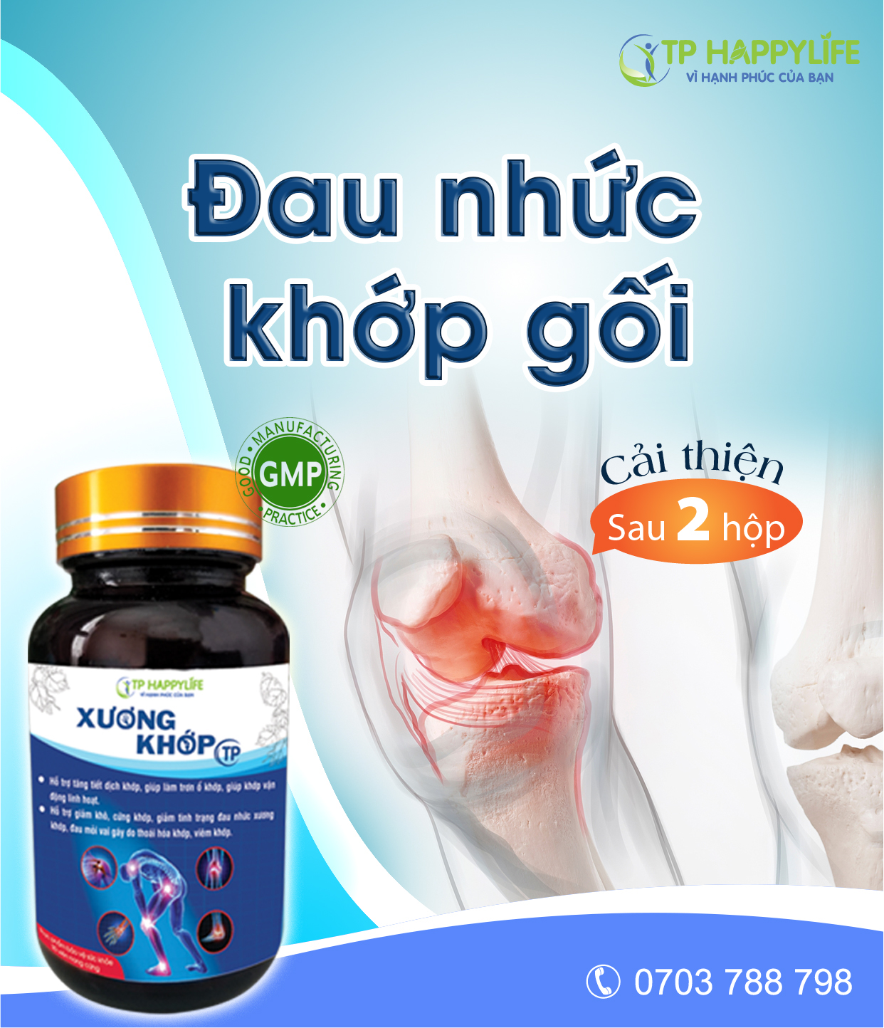 Đau nhức khớp gối cải thiện ngay sau 2 hộp