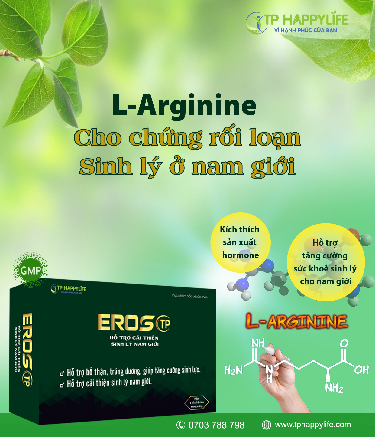 L-Arginine là giải pháp cho chứng rối loạn sinh lý ở nam giới.