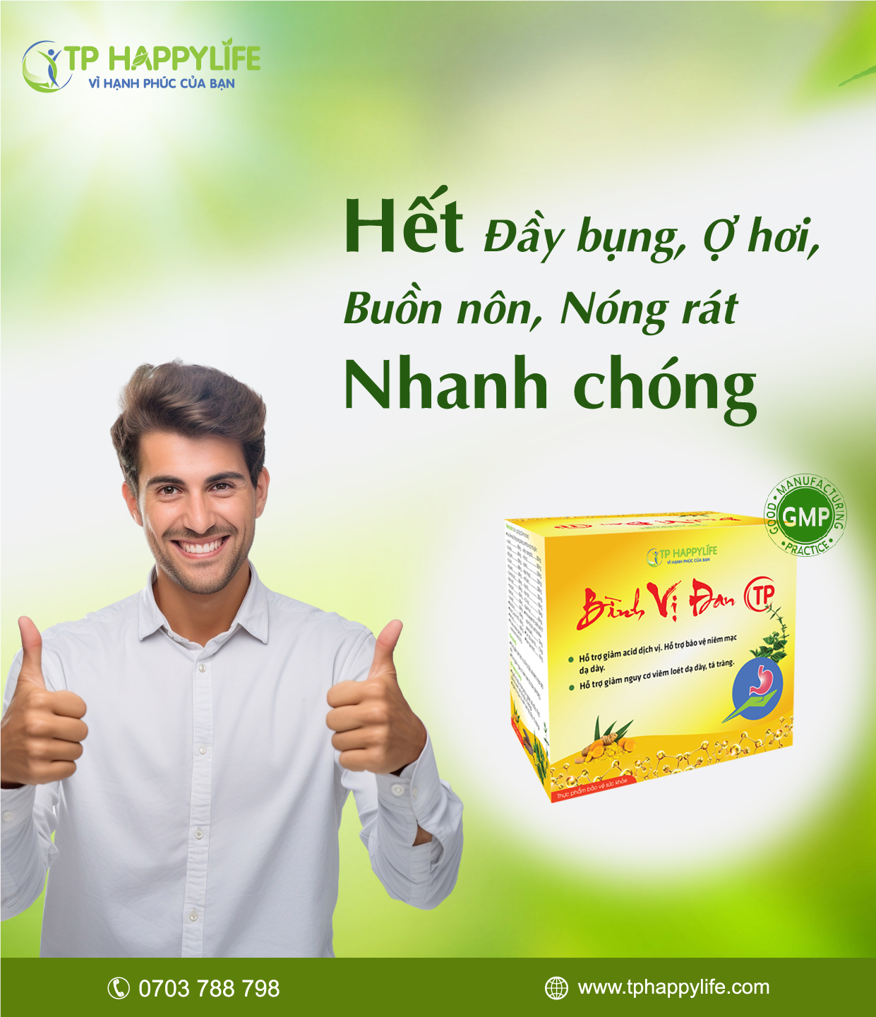 Hết đầy bụng, ợ hơi nhanh chóng