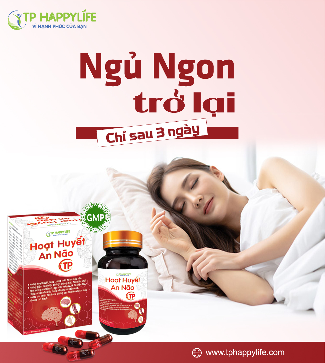 Sống khỏe từ giấc ngủ ngon cùng Hoạt Huyết An Não TP 