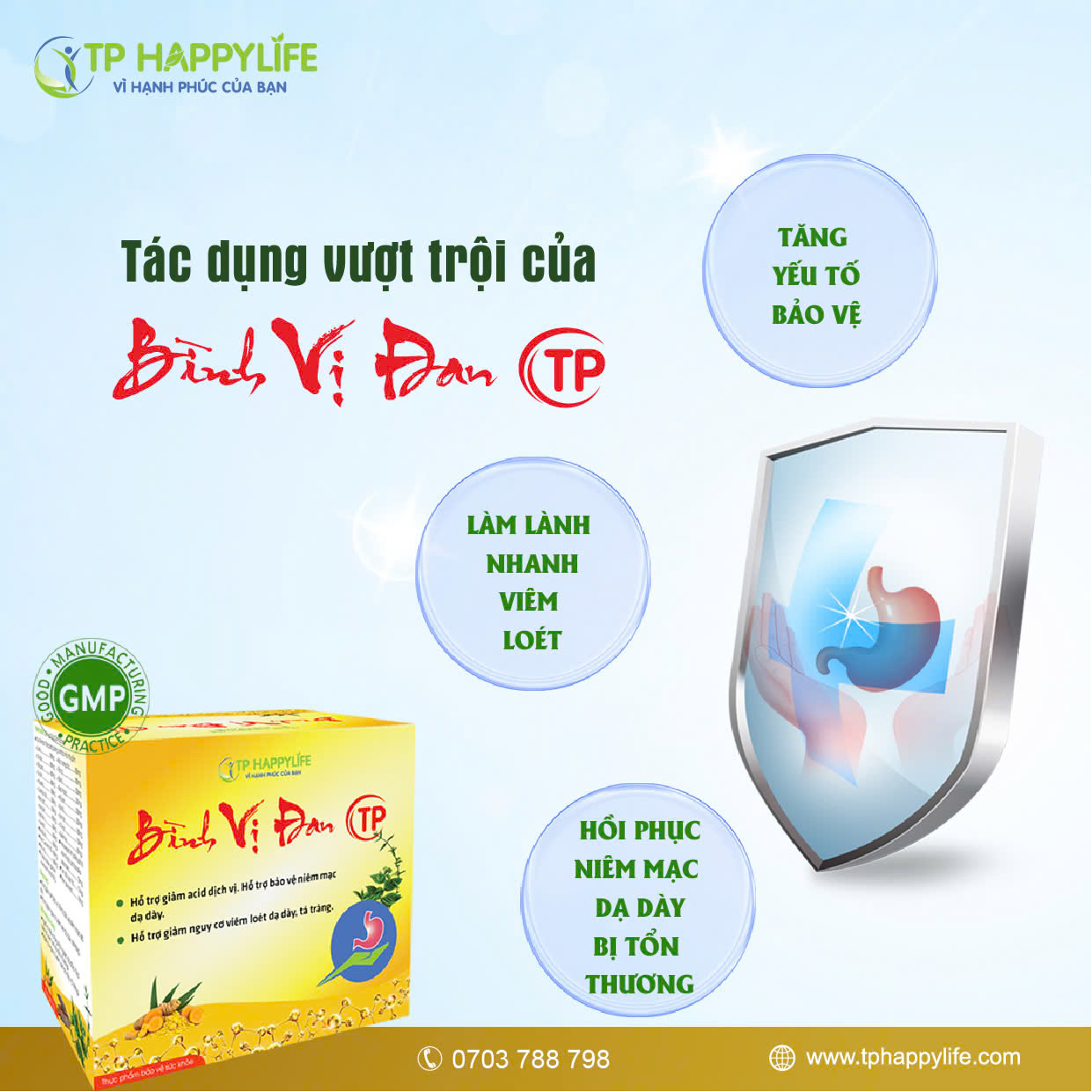 Tác dụng vượt trội của Bình Vị Đan TP