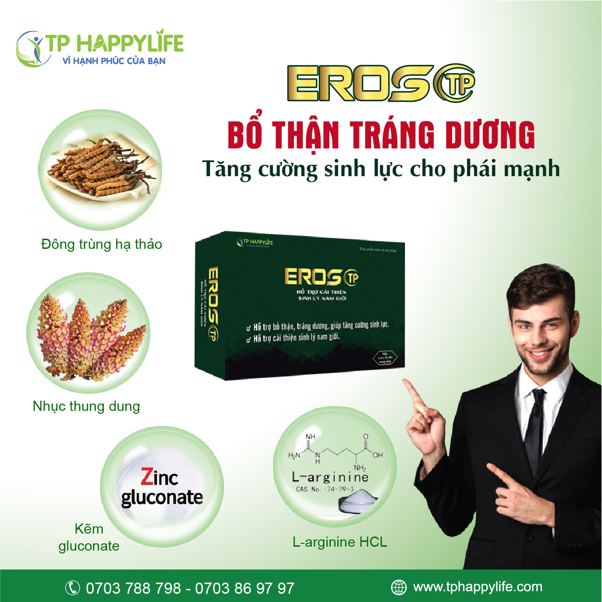 Eros TP BỔ THẬN TRÁNG DƯƠNG, TĂNG SINH LỰC CHO PHÁI MẠNH.