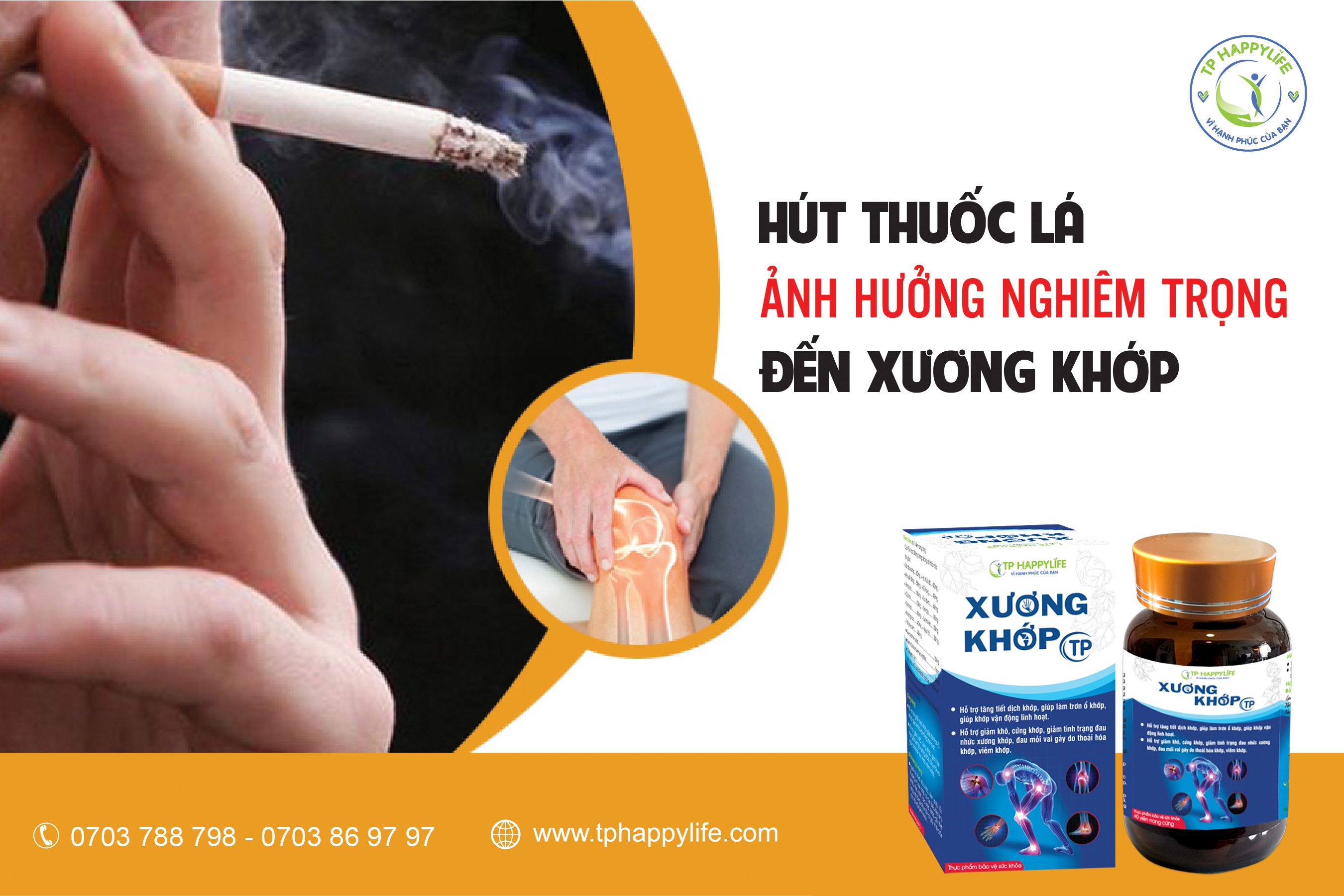 Hút thuốc lá ảnh hưởng nghiêm trọng đến xương khớp.