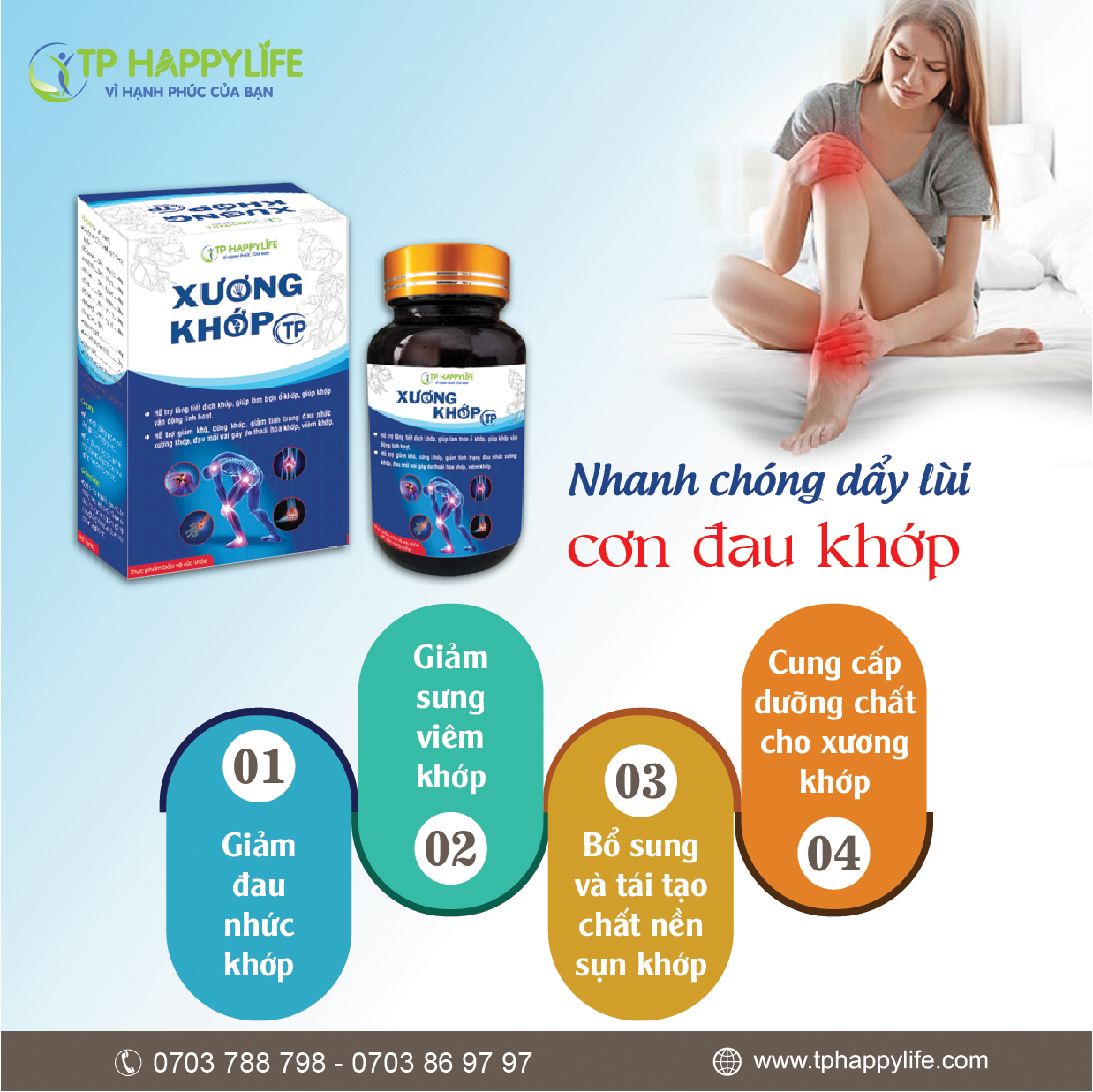 Xương khớp TP – Giải pháp SỐ 1 giúp bạn GIẢI QUYẾT những cơn đau xương khớp.