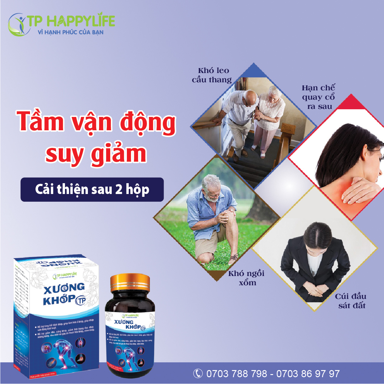 Tầm vận động suy giảm - Dùng ngày Xương Khớp TP