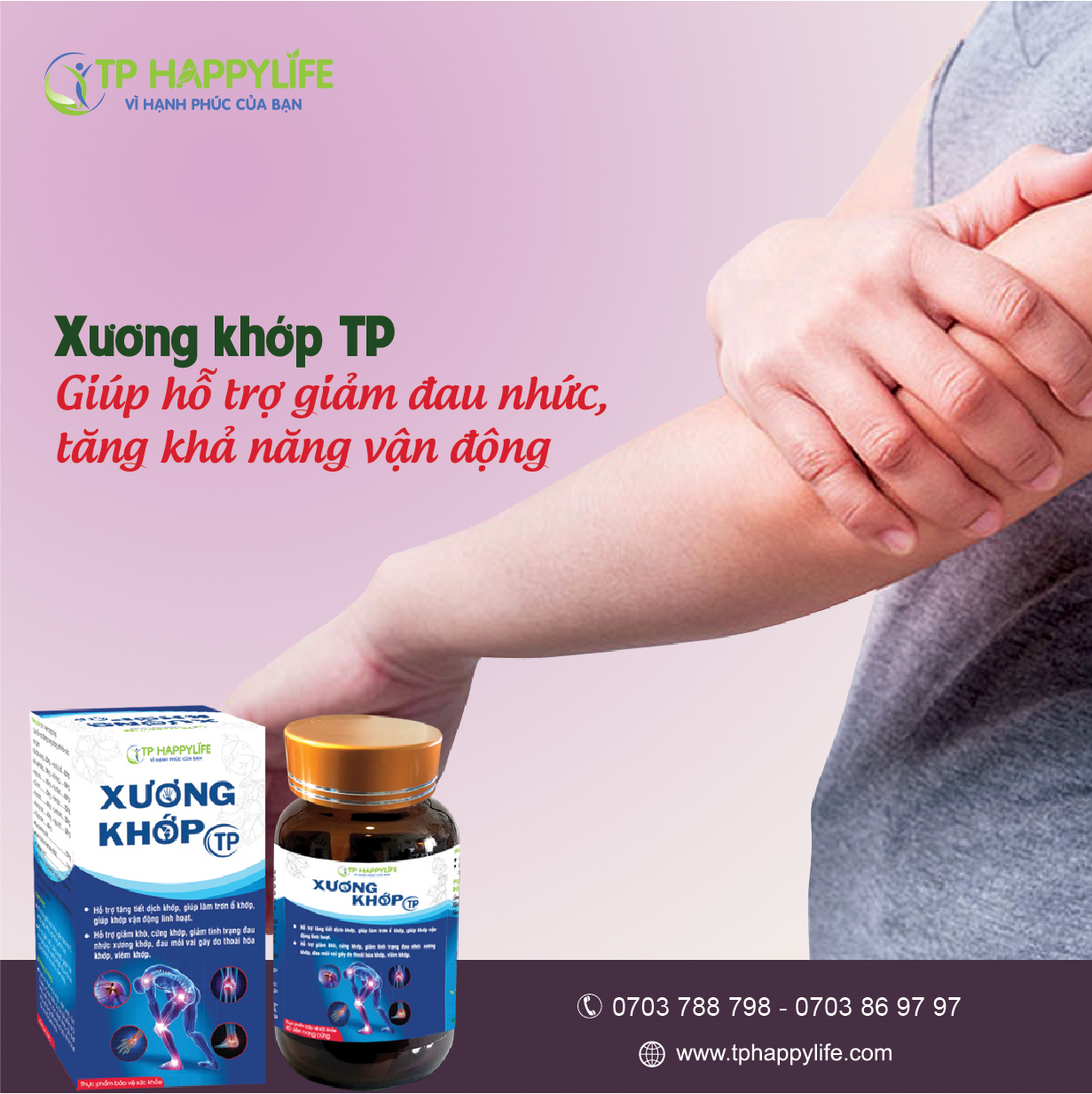 Xương Khớp TP -  Giải pháp giúp hệ Cơ – Xương – Khớp chắc khỏe.